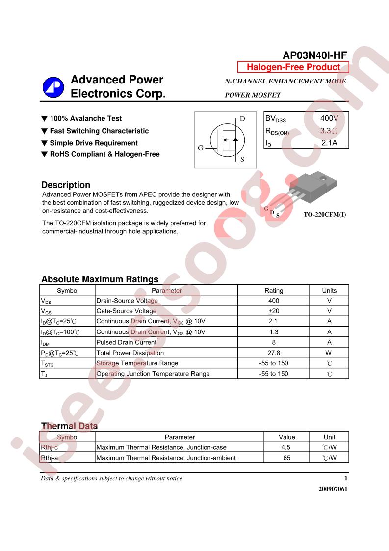 AP03N40I-HF