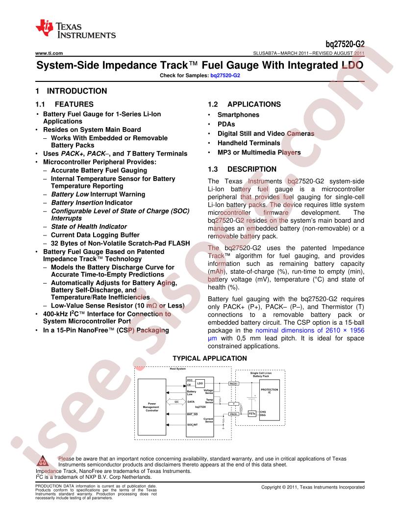 BQ27520-G2