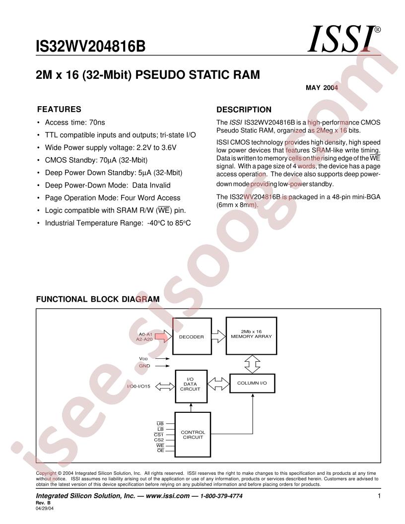 IS32WV204816B-70BI