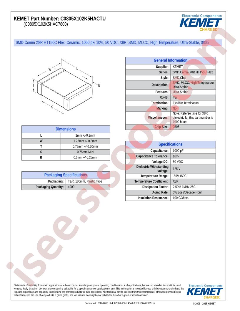 C0805X102K5HACTU