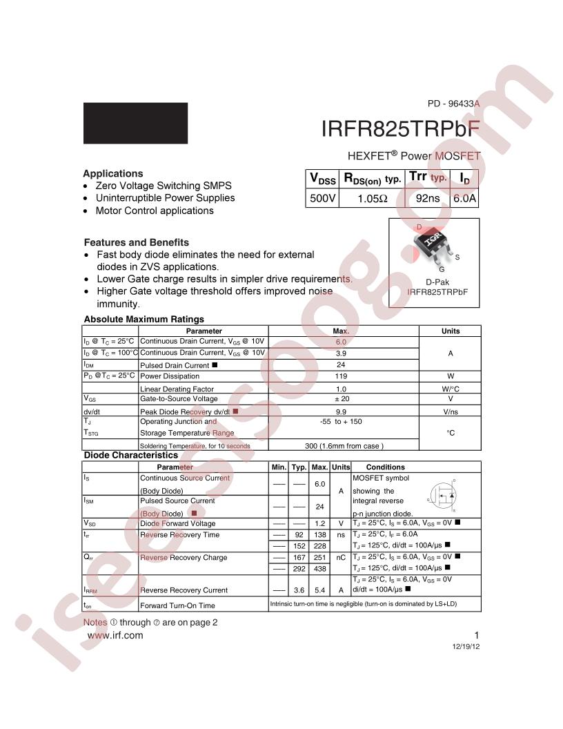 IRFR825PBF