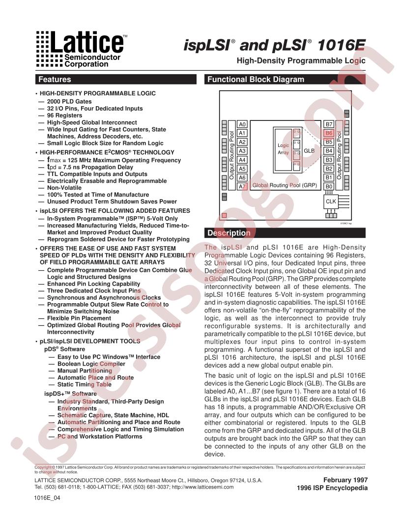 ISPLSI1016E80LT44I