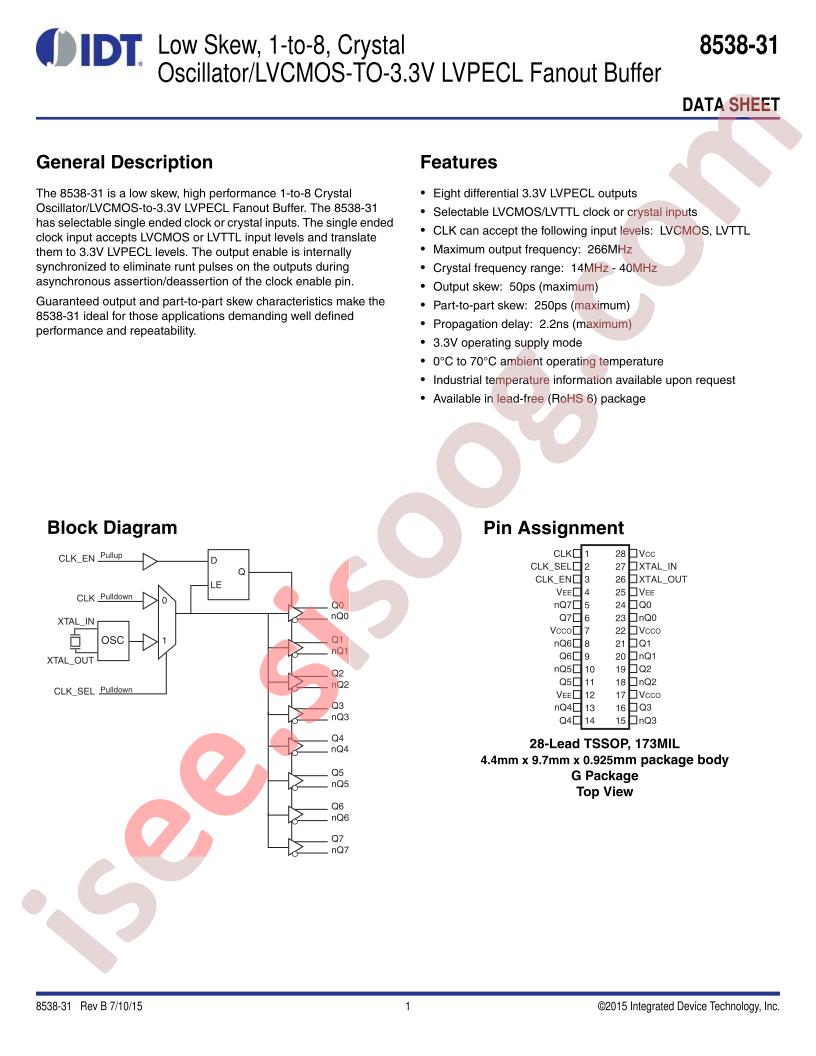 ICS8538BG-31LFT