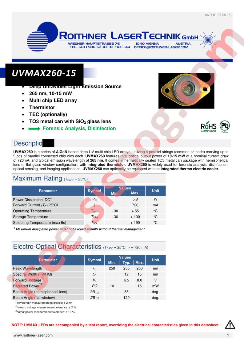 UVMAX260-15