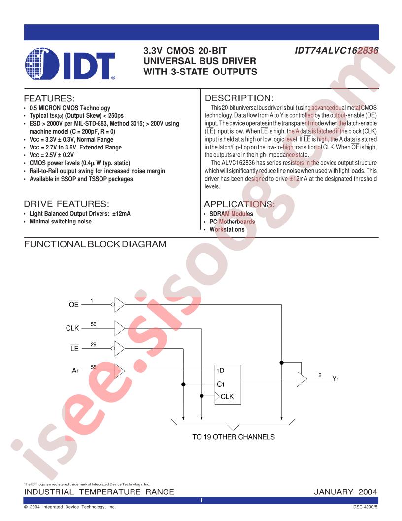 IDT74ALVC162836PV