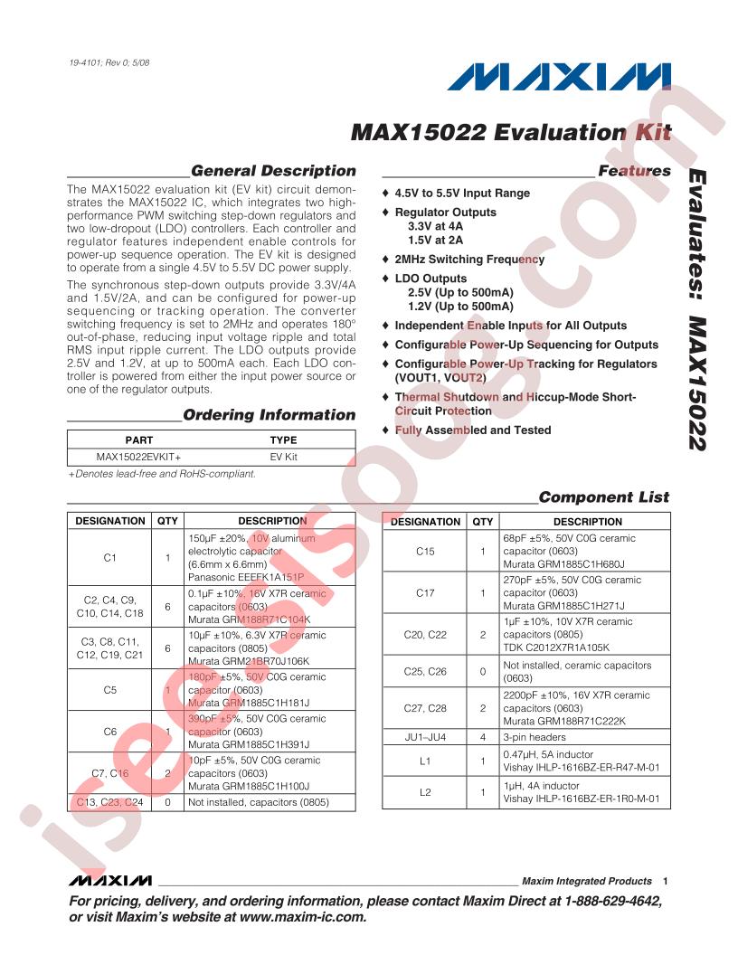 MAX15022EVKIT