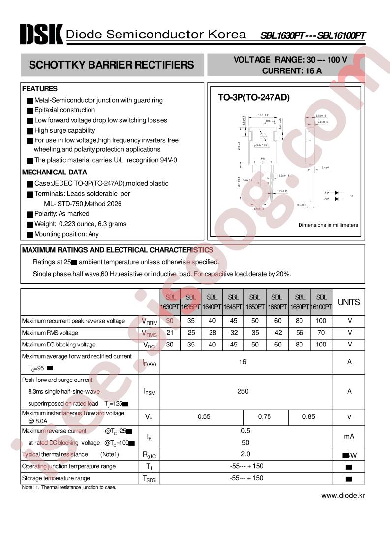 SBL1630PT