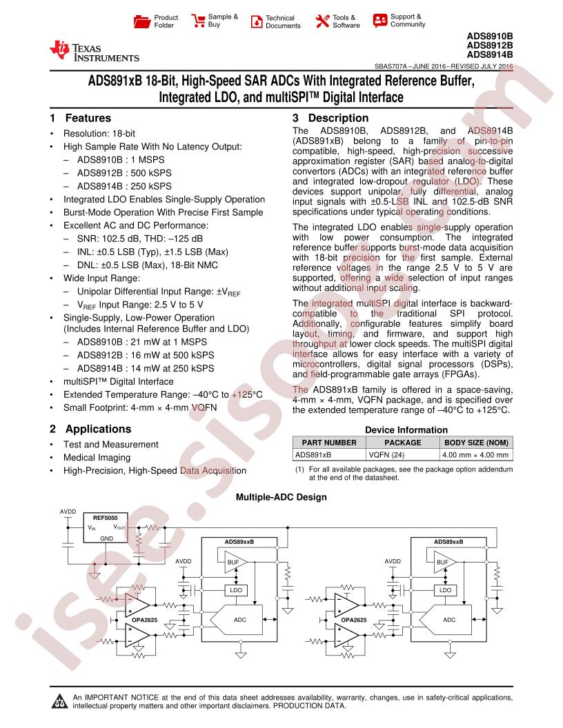 ADS8910BRGER