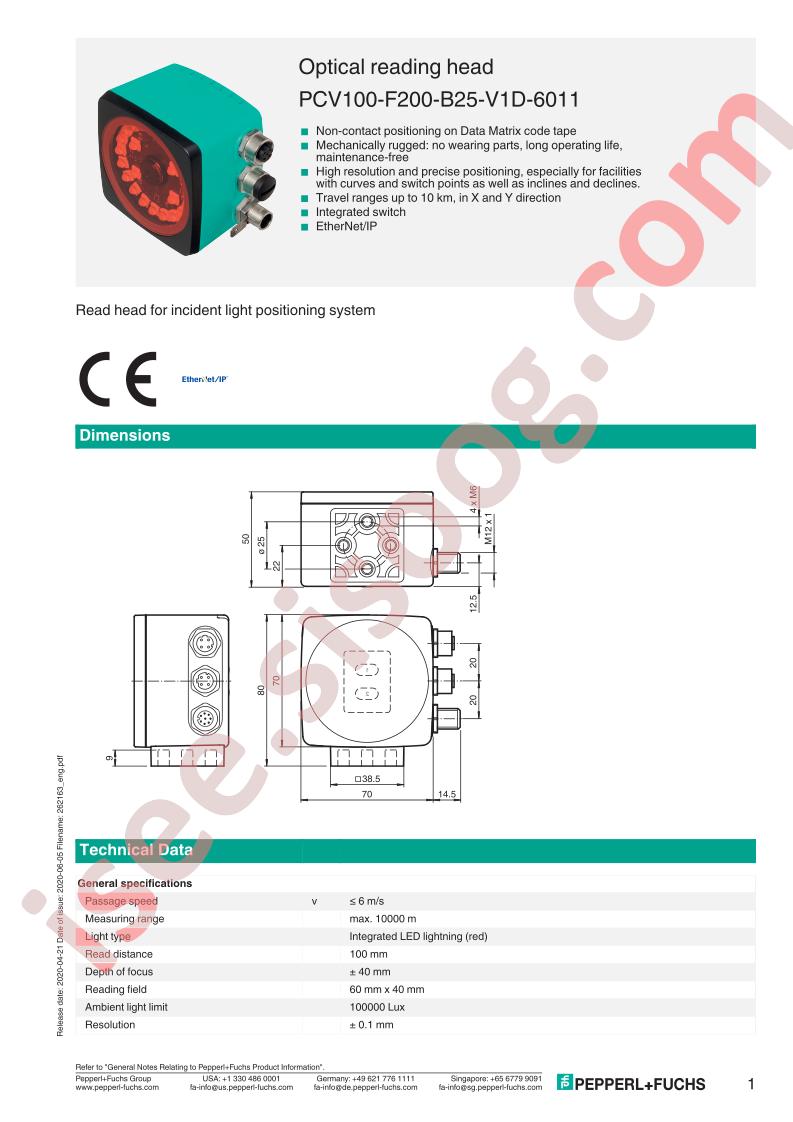 PCV100-F200-B25-V1D-6011