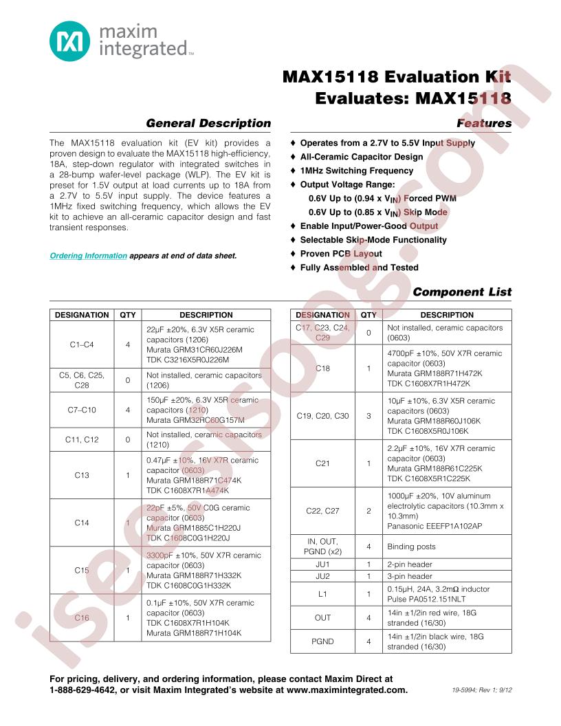 MAX15118EVKIT
