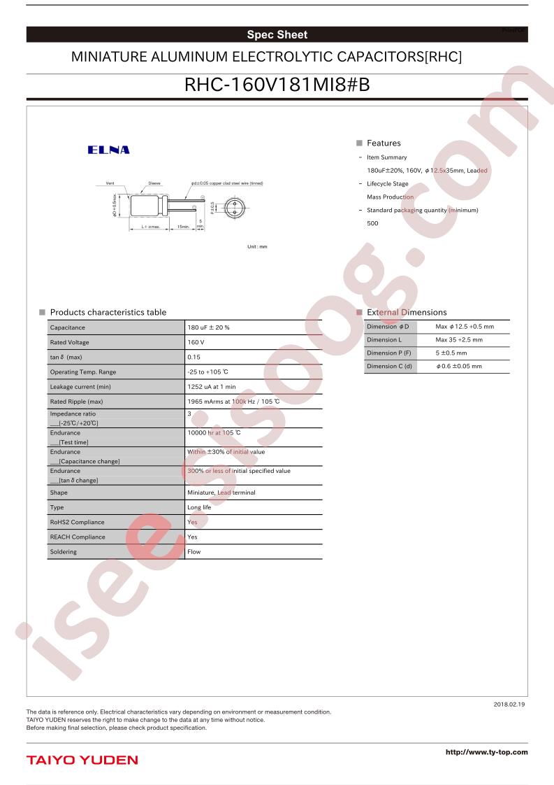 RHC-160V181MI8