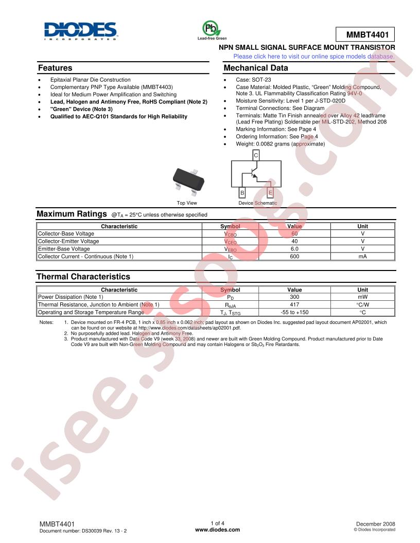 MMBT4401-13-F