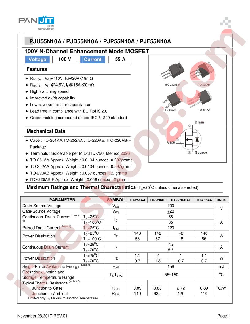 PJF55N10A