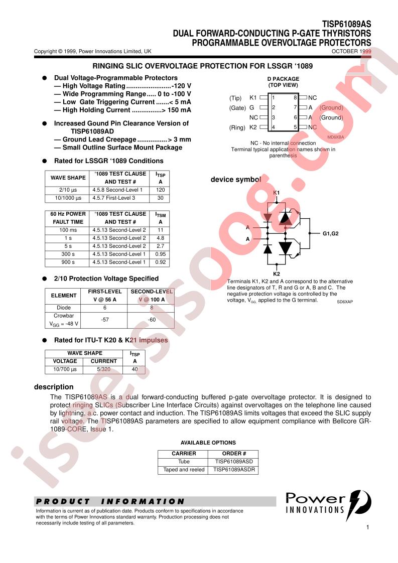 TISP61089AS