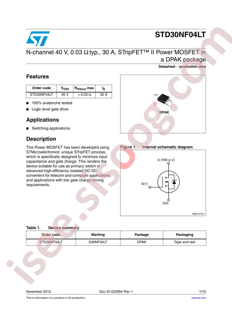 STD30NF04LT