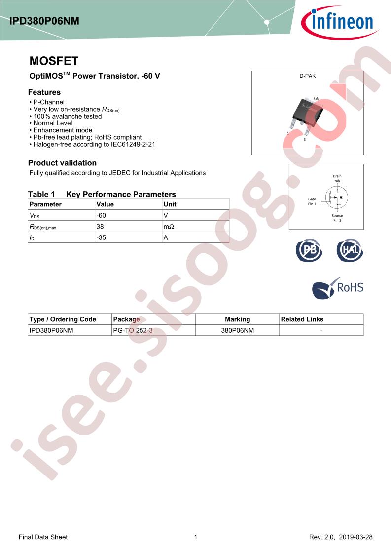 IPD380P06NM
