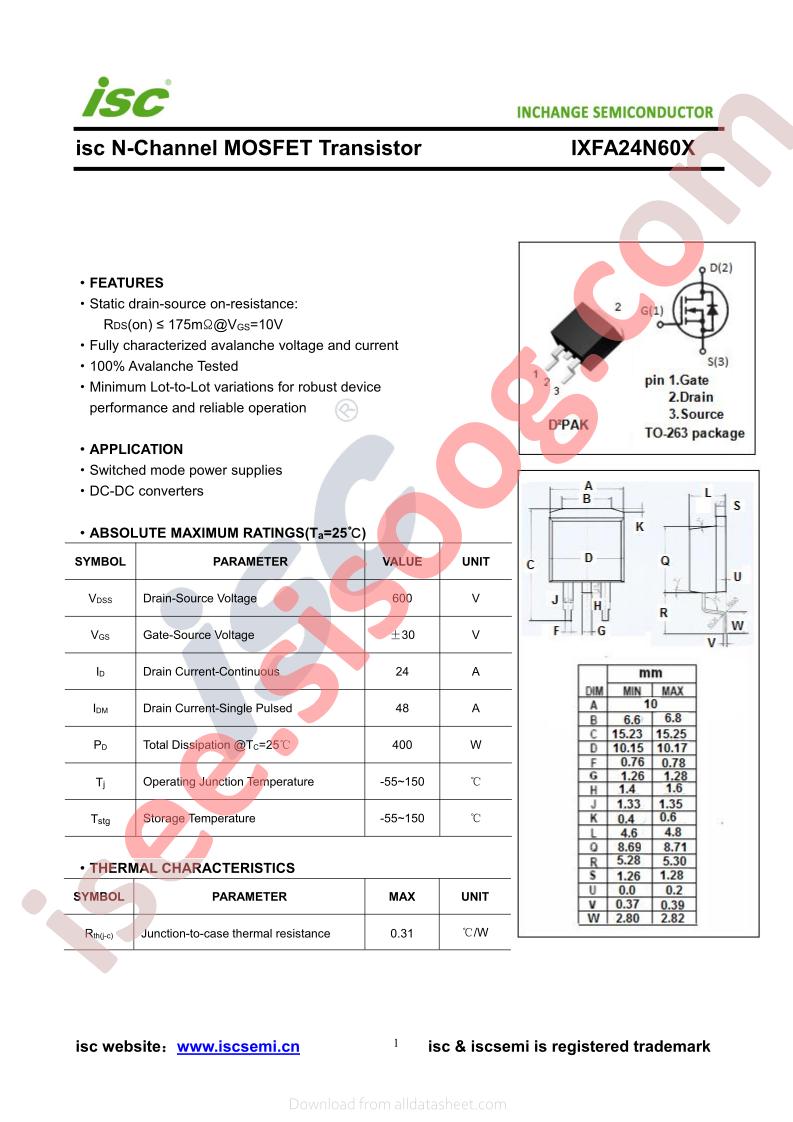 IXFA24N60X
