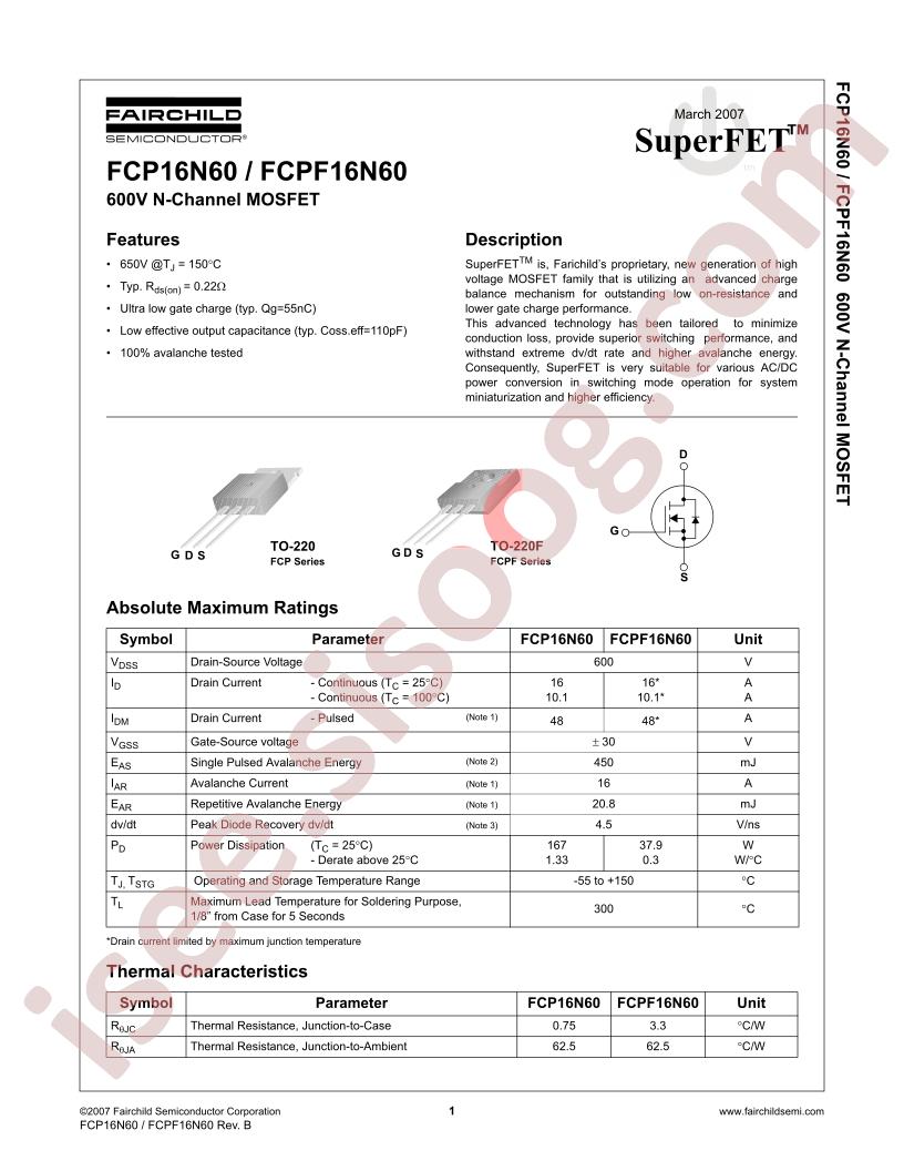 FCP16N60_0703