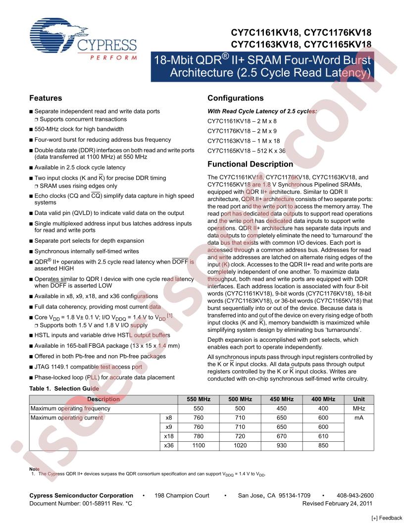 CY7C1165KV18