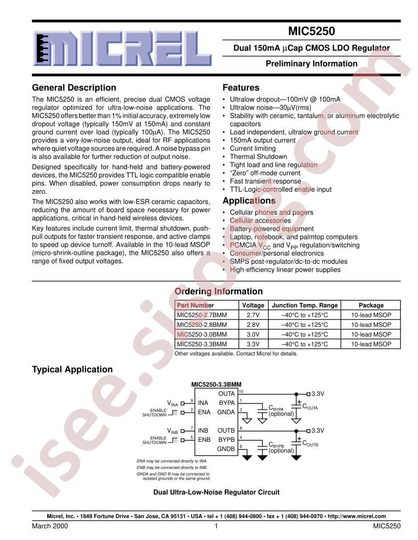 MIC5250-3.3BMM