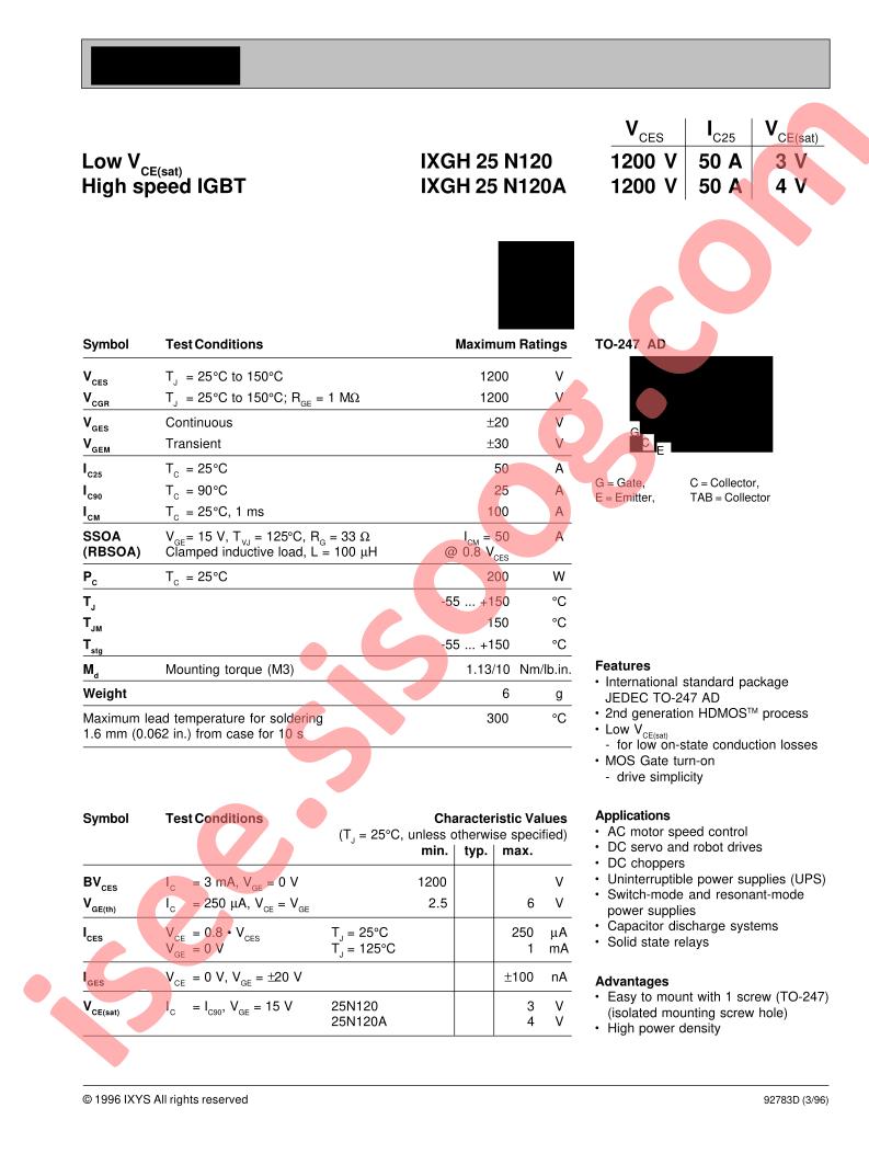 IXGH25N120