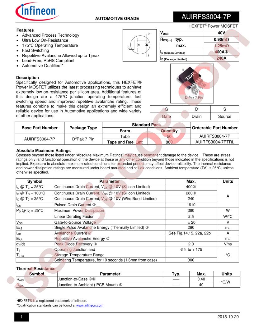 AUIRFS3004-7PTRL