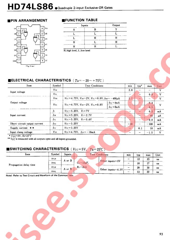 HD74LS86