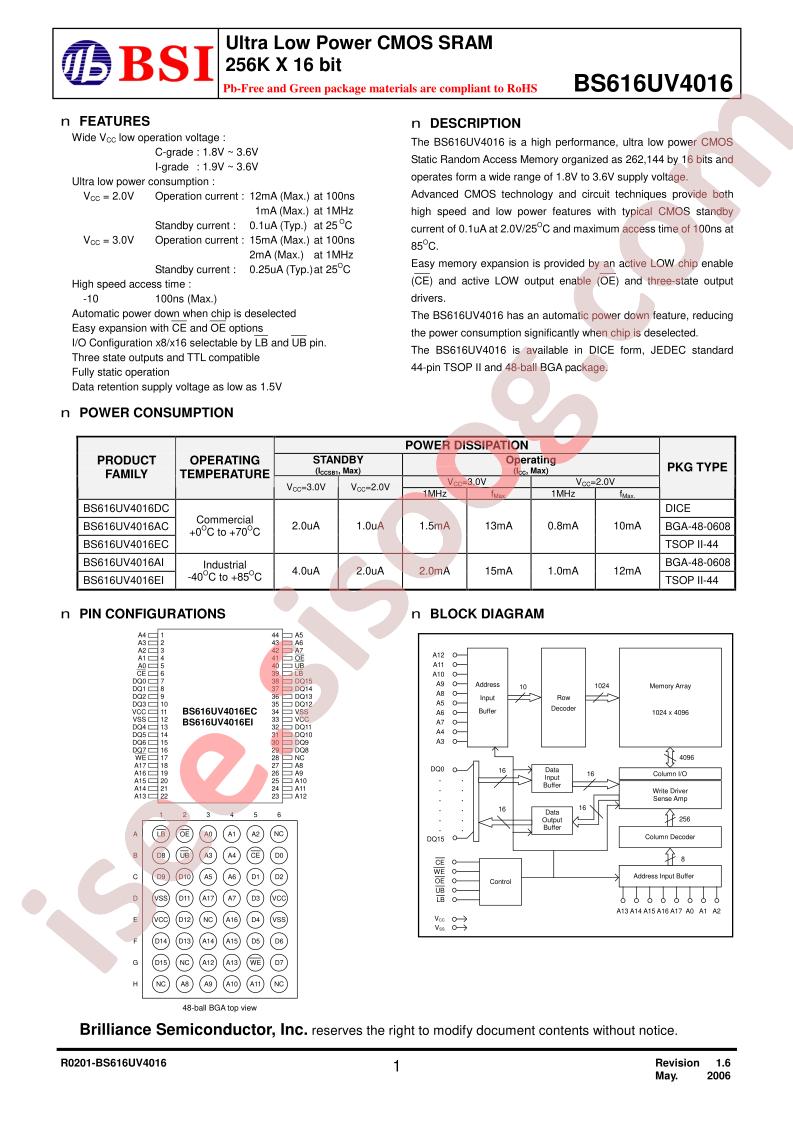 BS616UV4016EIP10