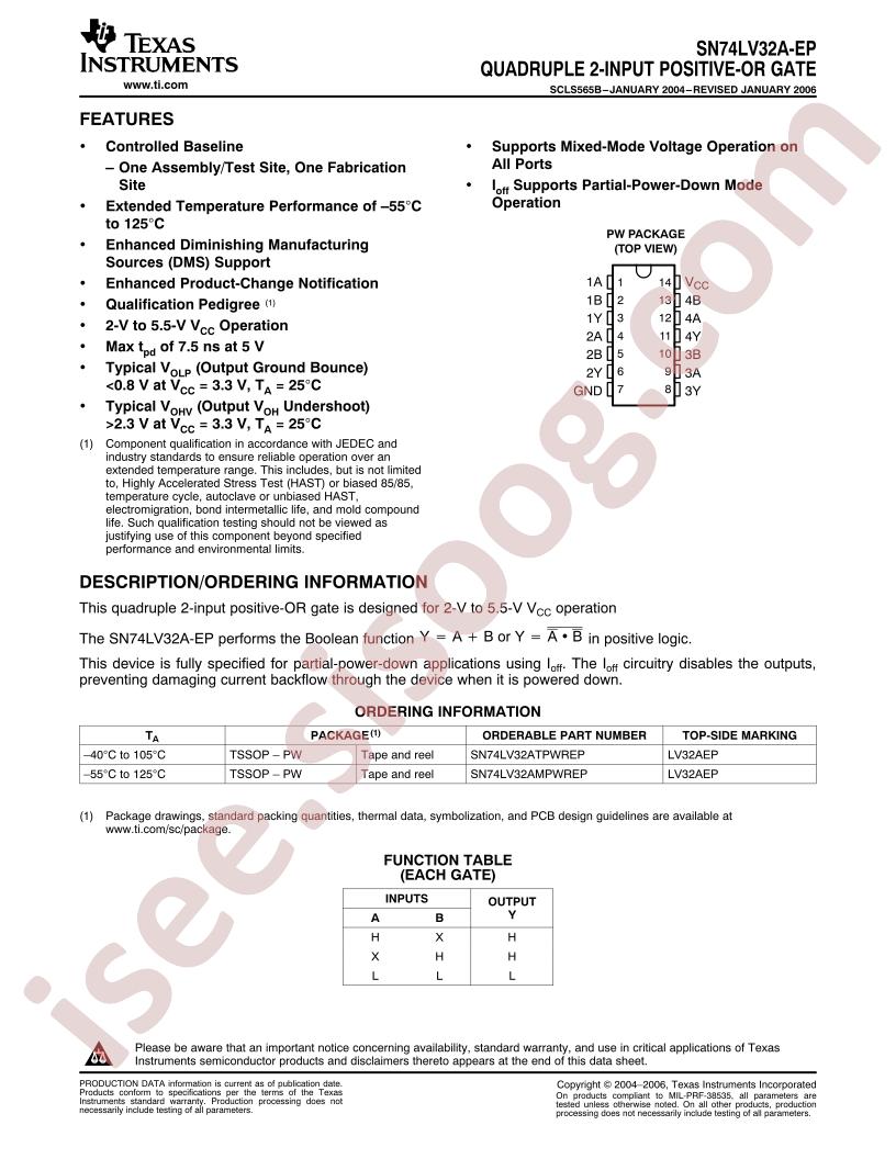 SN74LV32A-EP