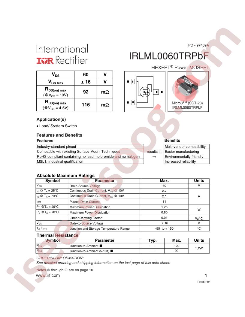 IRLML0060PBF