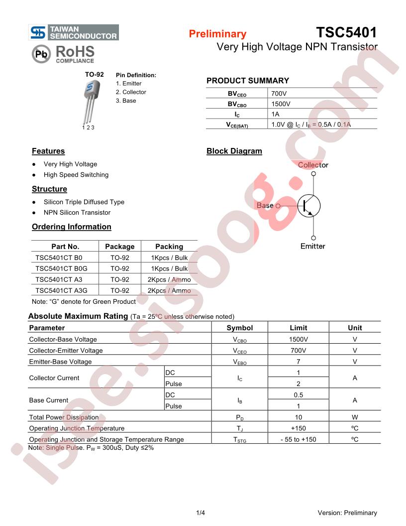 TSC5401CTA3G