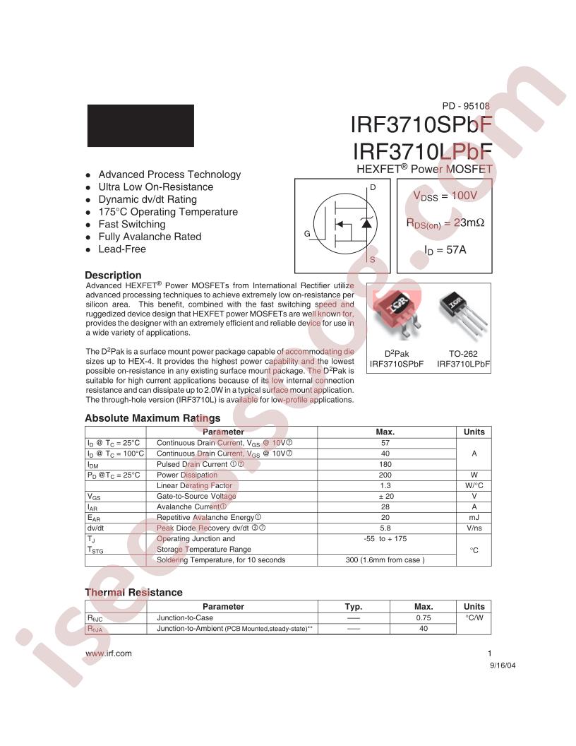 IRF3710SPBF