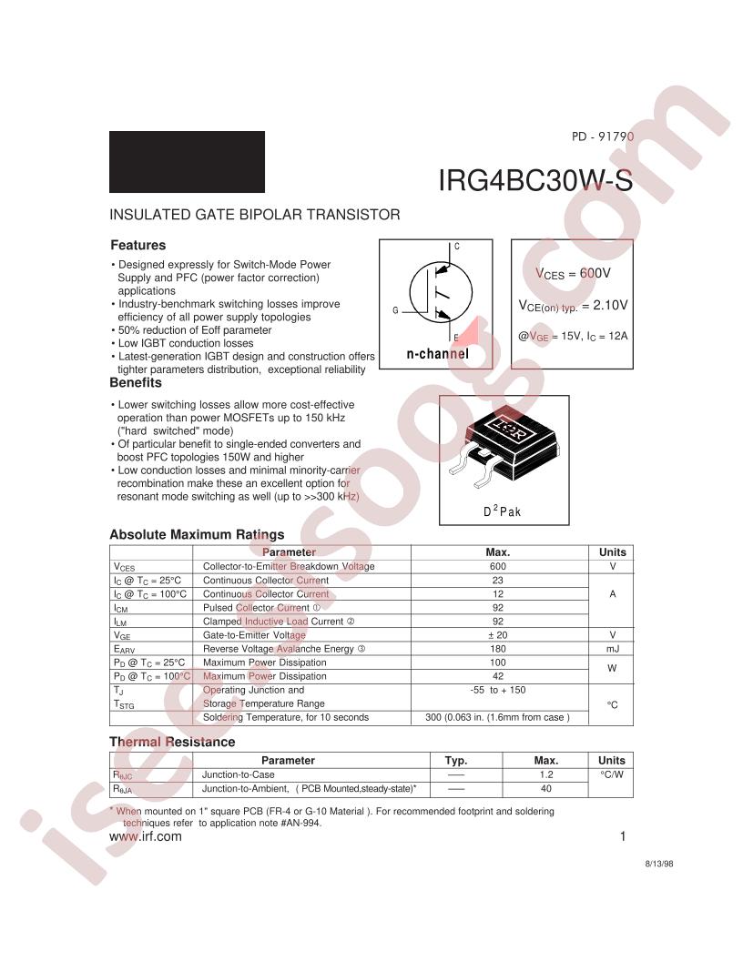 IRG4BC30W-S