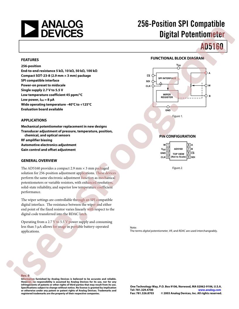 AD5160BRJ10-RL7