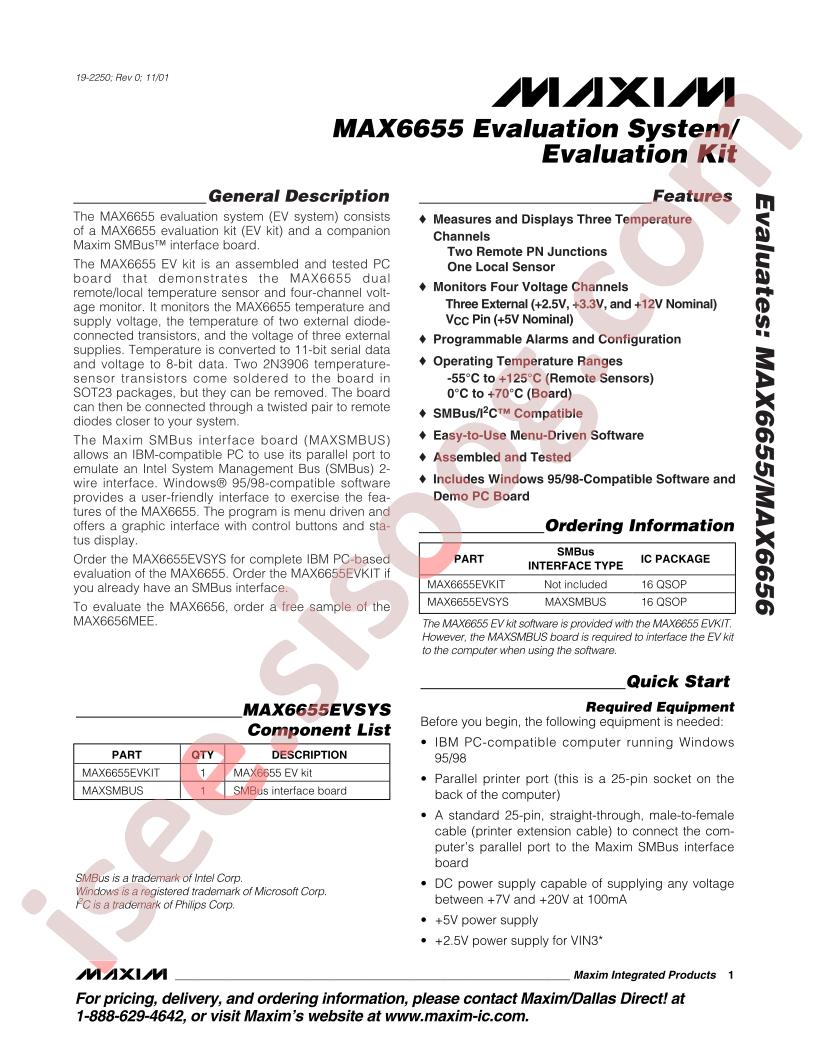 MAX6655EVSYS