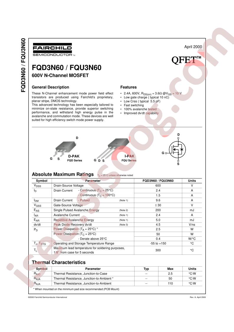 FQD3N60