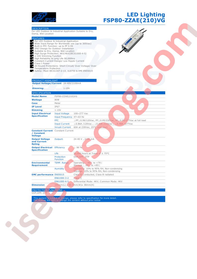 FSP80-ZZAE210VG