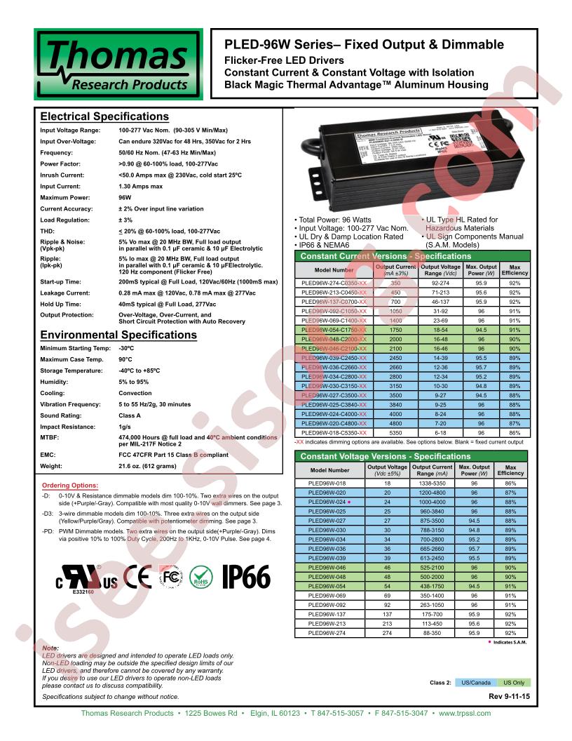 PLED96W-030-C3150-XX