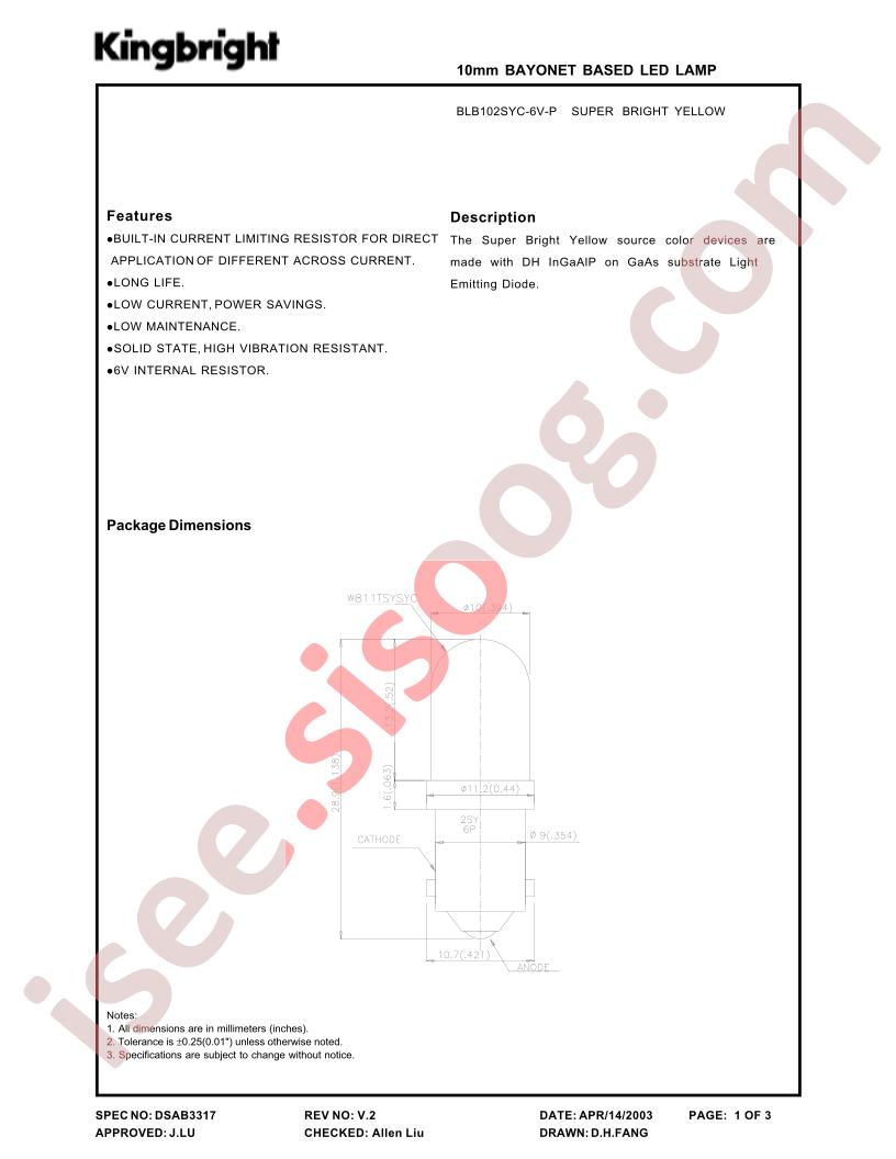 BLB102SYC-6V-P