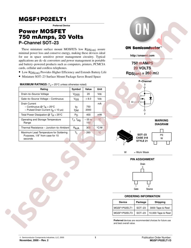 MGSF1P02ELT1