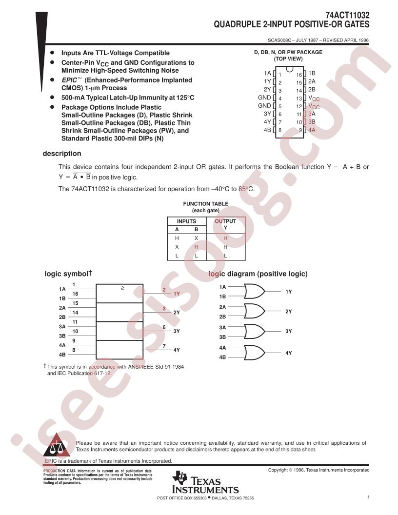 74ACT11032DB