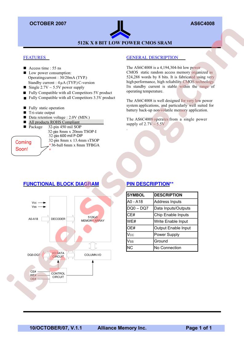 AS6C4008-55PCN