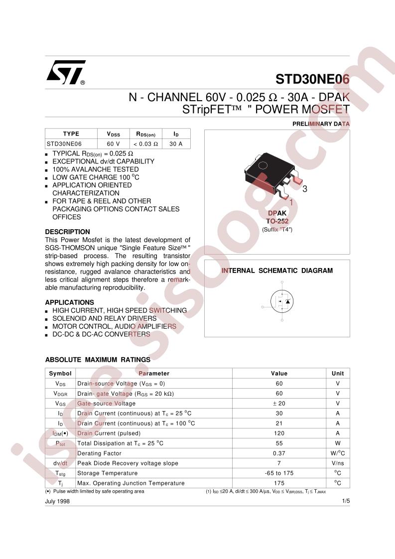 STD30NE06