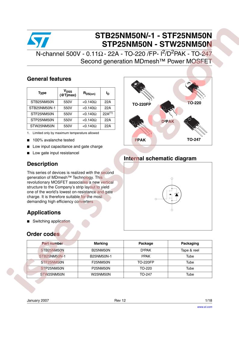 STB25NM50N-1