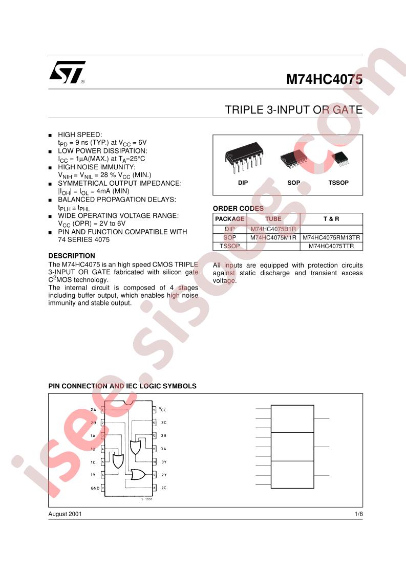 M74HC4075TTR