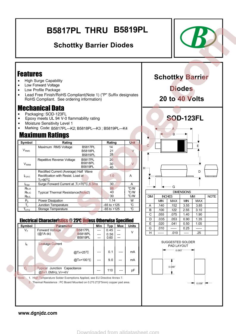 B5819PL-1A-SOD-123FL