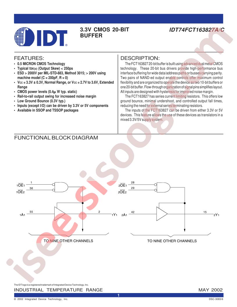 IDT74FCT163827A