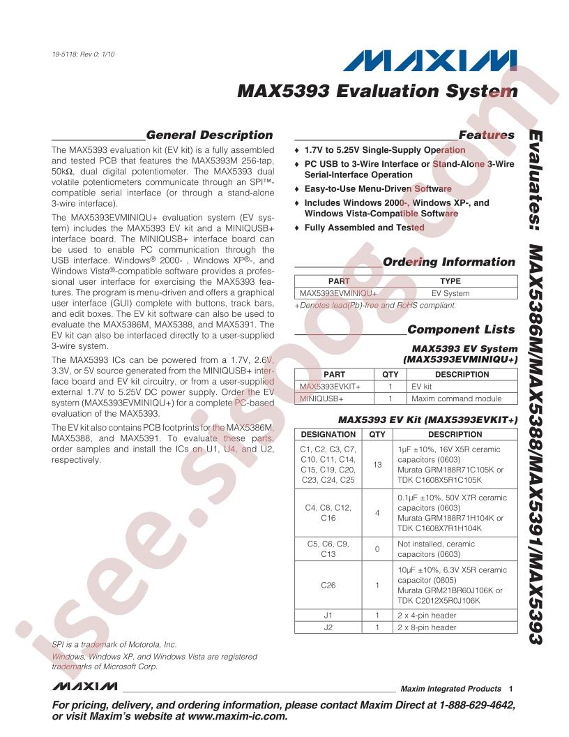 MAX5393EVMINIQU