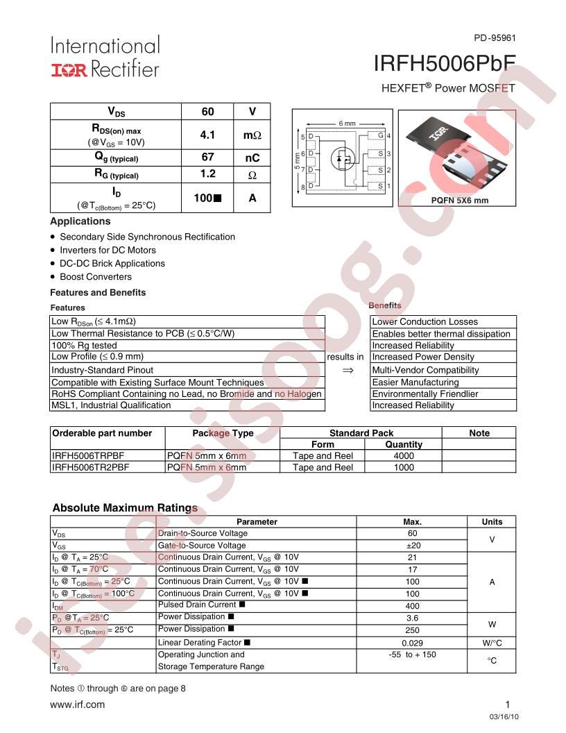 IRFH5006PBF