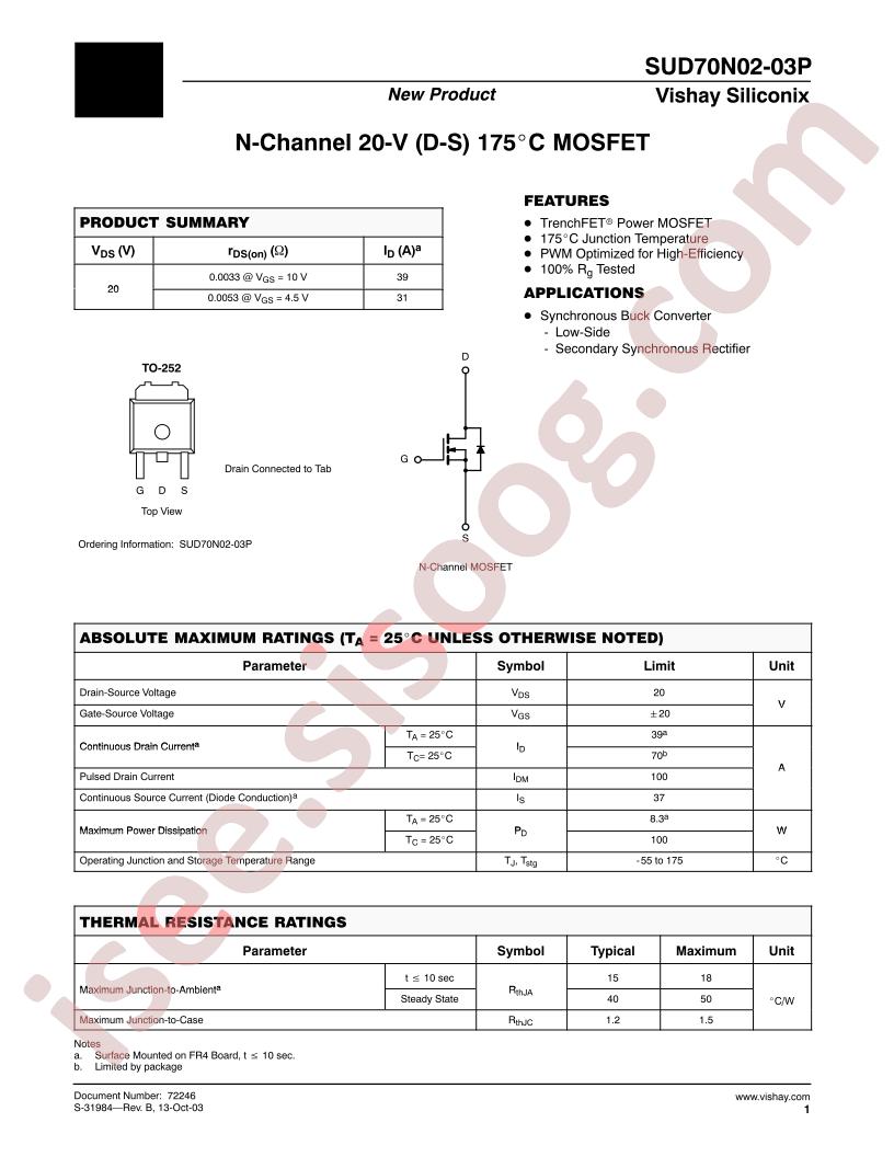 SUD70N02-03P
